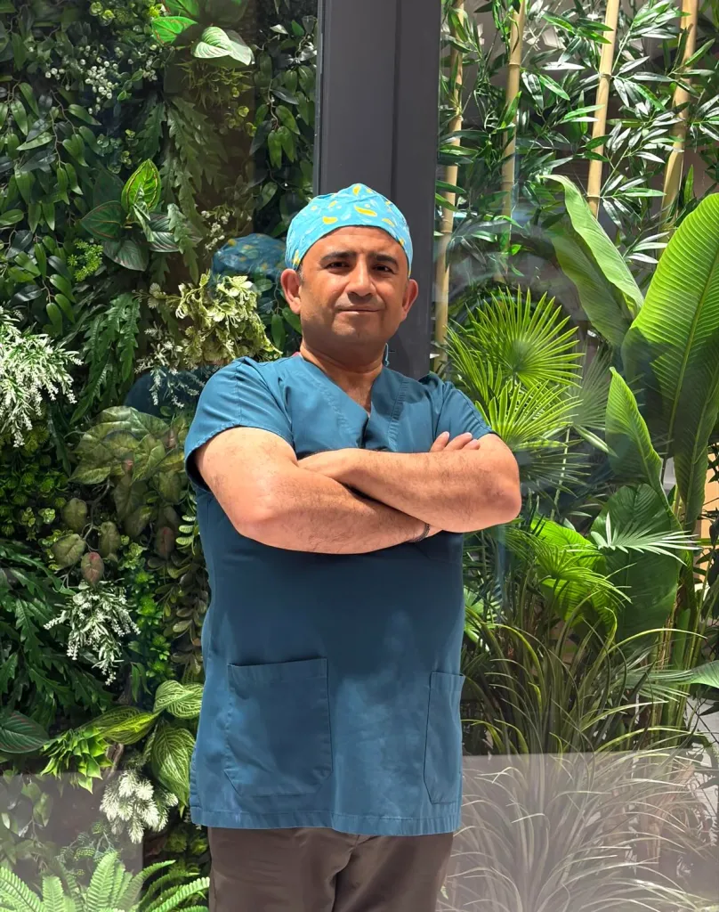 Dr. Nejmi Öztürk in surgical scrubs – ophthalmologist, HG Hospital Kahramanmaraş