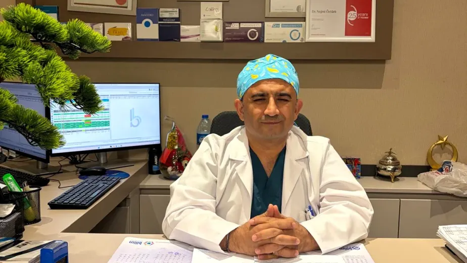 Op. Dr. Nejmi Öztürk HG Hospital’daki muayene odasında – Kahramanmaraş göz doktoru